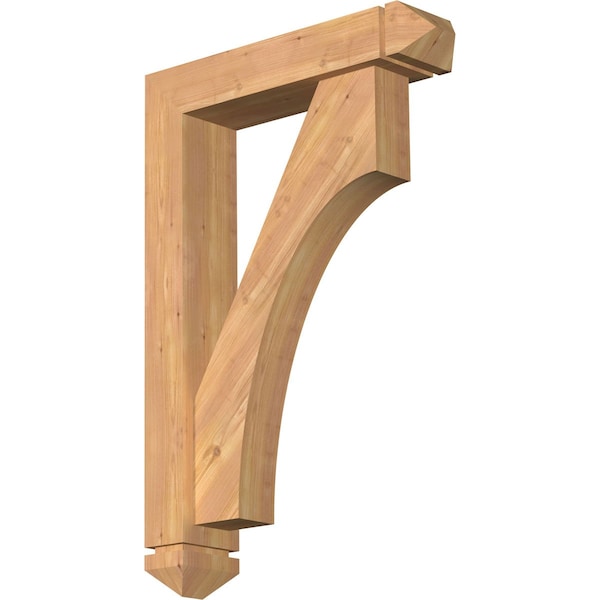 Ekena Millwork Westlake Arts and Crafts Smooth Bracket w/ Offset Brace, Western Red Cedar, 5 1/2"W x 24"D x 36"H BKT0604X24X36WTL03SWR - main